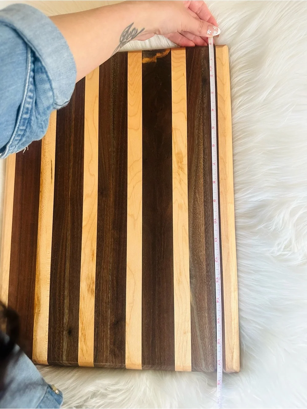 Black Walnut & Maple Wood Cutting Board-Handmade